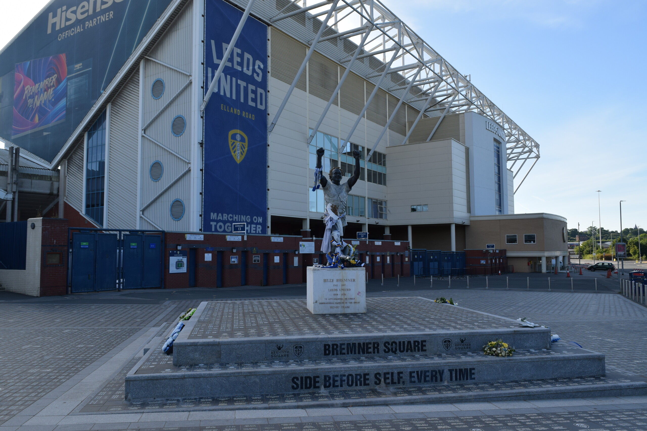 The Billy Bremner statue outside Elland Road, one of the Leeds United legends