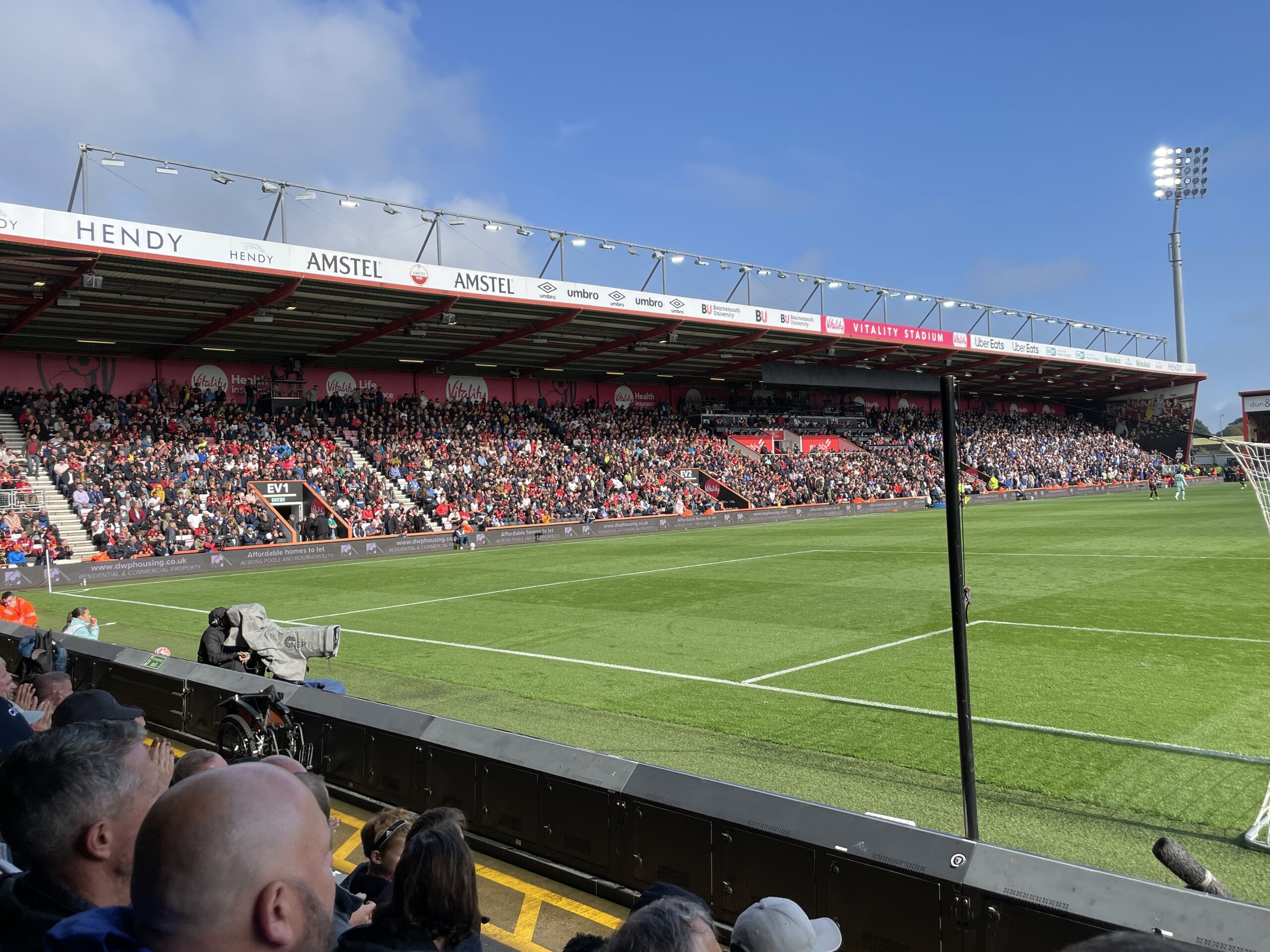 Leeds Bournemouth away tickets: the East Stand at the Vitality Stadium