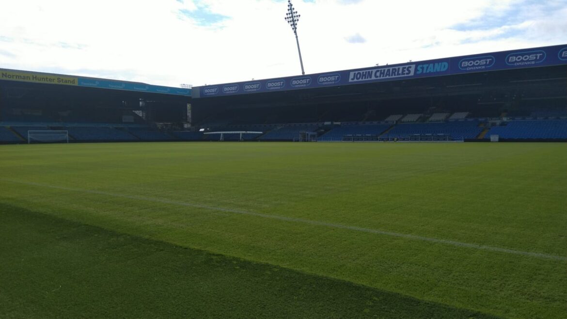 Elland Road stadium West Stand and the pitch