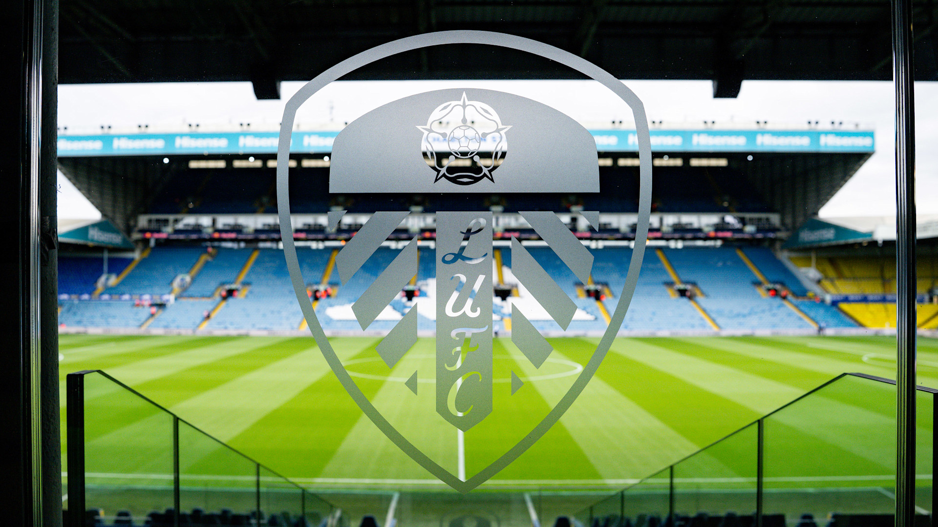Elland Road's West Stand. The Leeds junior interview competition prize is a day at the club's Thorp Arch training ground.