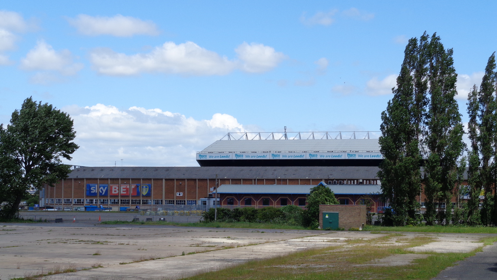 Elland Road seen from the west in June 2015, where Daniel Farke's contract future has dominated the Leeds United agenda